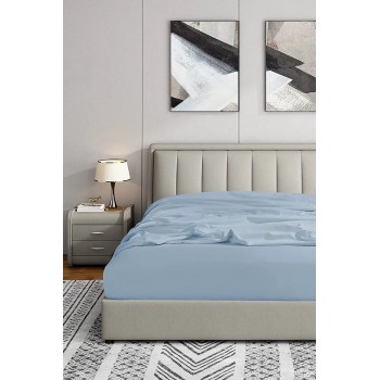 100 X 200 Nawara Home Tek Kişilik Mavi Lastikli Penye Çarşaf-01659 (T01-601)