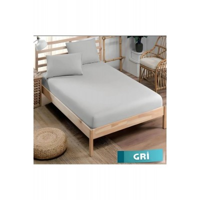 100 X 200 Nawara Home Tek Kişilik Gri Lastikli Penye Çarşaf-01666 -(T01-601)