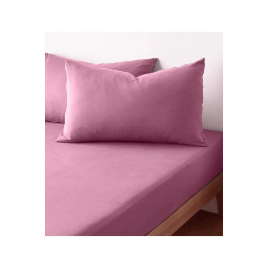 160 X 200+20 Nawara Home,Ranforce Kumaş Gül Kurusu Çift Kişilik Çarşaf Seti / 01730 (T02-301)