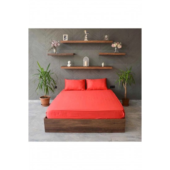 180 X 200  Nar Çiçeği Nawara Home Battal Boy Lastikli Penye Çarşaf / 01685 (T01-601)