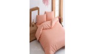 100 X 200+25 Nawara Home,Ranforce Kumaş Koyu Somon Tek Kişilik Çarşaf Seti / 01759 (T02-601)
