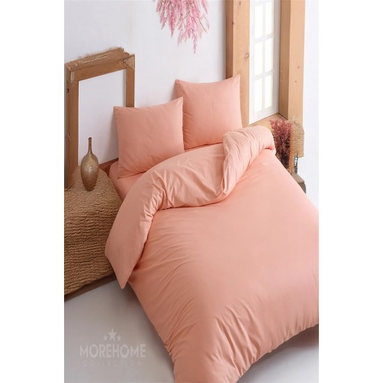 100 X 200+25 Nawara Home,Ranforce Kumaş Koyu Somon Tek Kişilik Çarşaf Seti / 01759 (T02-601)