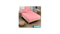 100 X 200+25 Nawara Home,Ranforce Kumaş Pembe Tek Kişilik Çarşaf Seti / 01761 (T02-601)